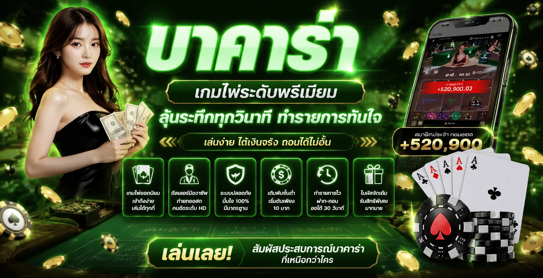 MAP555 คาสิโนสด บาคาร่า รูเล็ต ถ่ายทอดจากสตูดิโอจริง